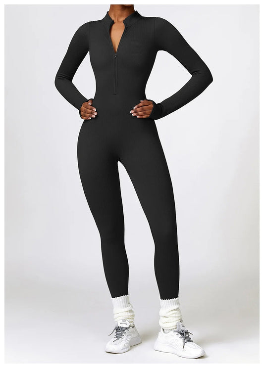 SERENA Long Sleeve Zip-Up Jumpsuit